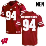 Men's Wisconsin Badgers NCAA #94 Matt Henningsen Red Authentic Under Armour Stitched College Football Jersey XO31Z27EQ